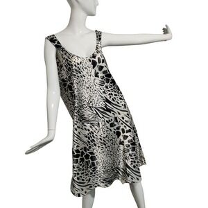 Y2K Vintage‎ Winlar Women's size Large Zebra Sexy Wild Slip Dress Flowy Silky